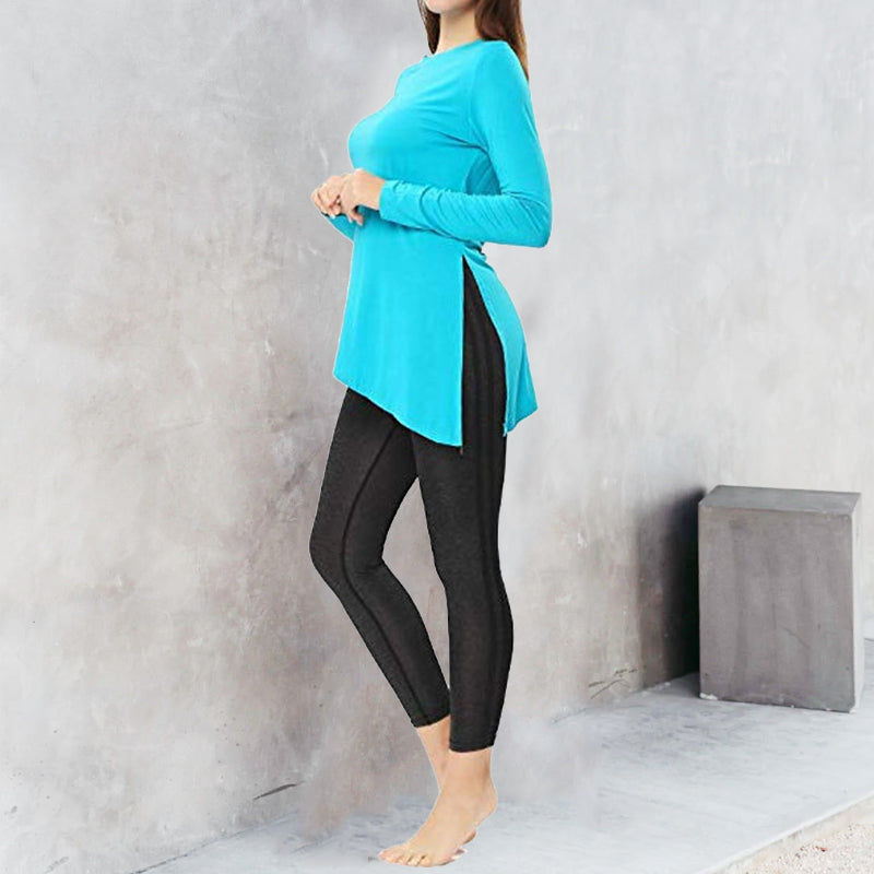 Round Neck Irregular Solid T-Shirt