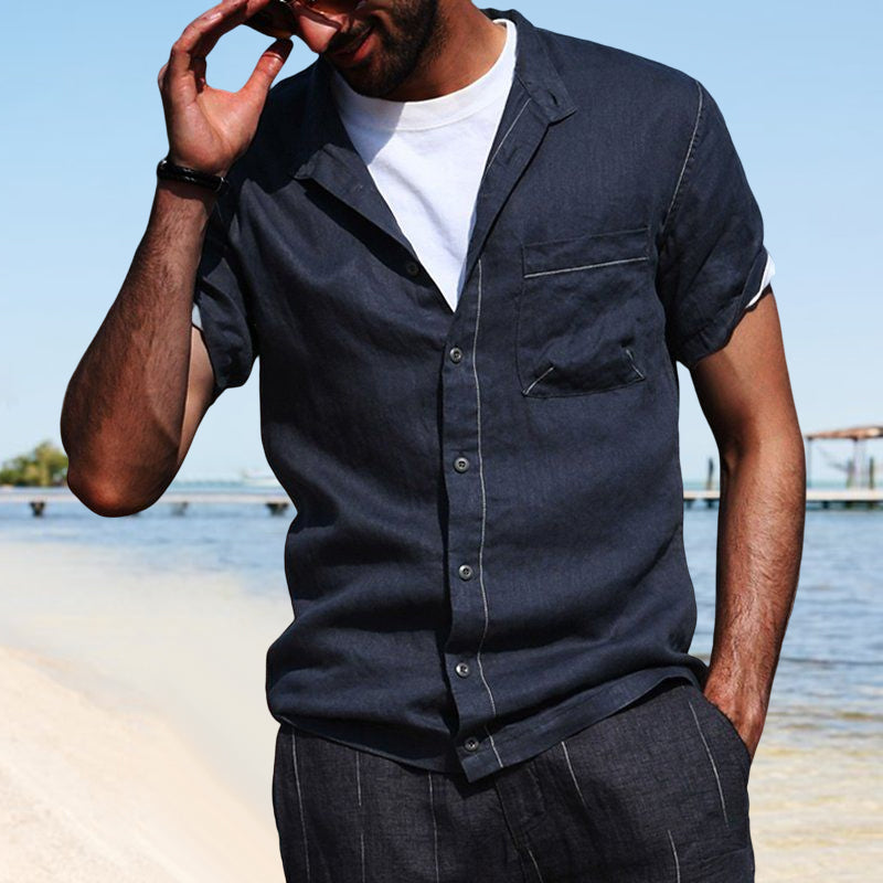 Men's Linen Short Sleeve Shirt