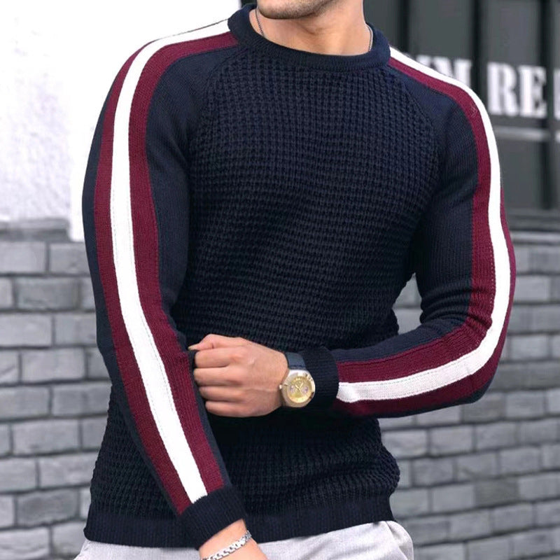 Waffle Contrast Knit Sweater