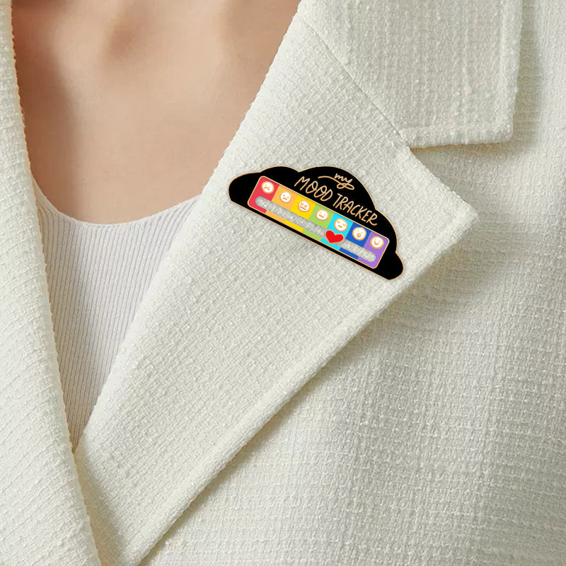 Mood tracker cloud brooch