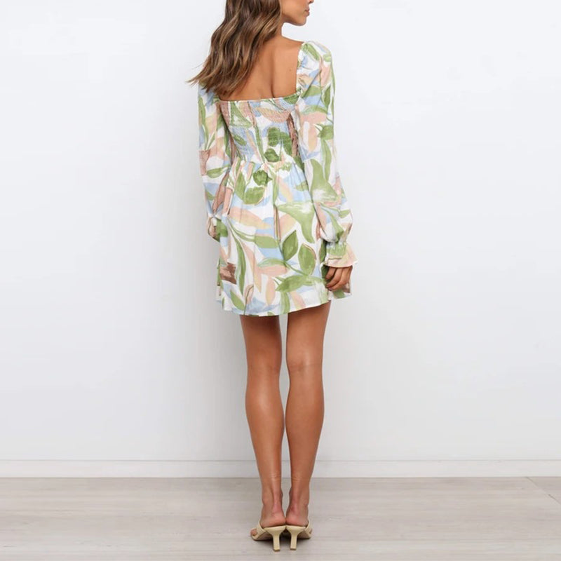 One Shoulder Flower Dress