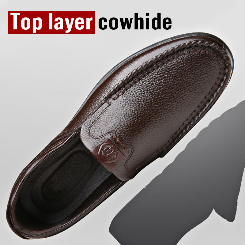 Men's Leather Soft Insole Casual Business Slippers