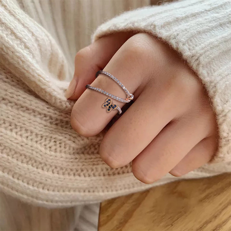 Crystal Butterfly Twist Ring