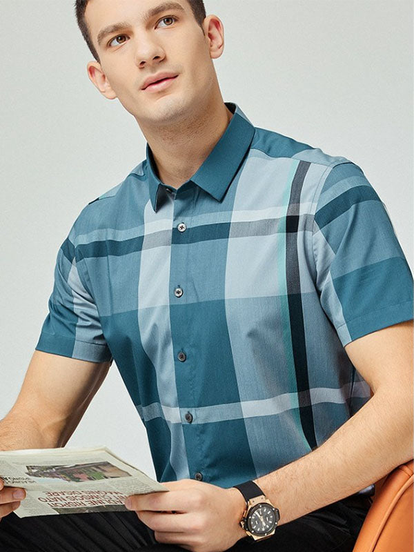 Contrast Check Short Sleeve Shirt