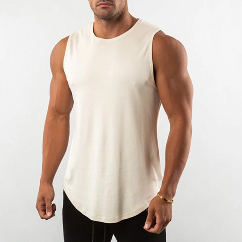 Men's Muscle Plain Crew Neck Sleeveless Vest