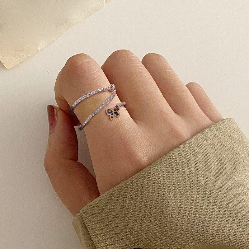 Crystal Butterfly Twist Ring