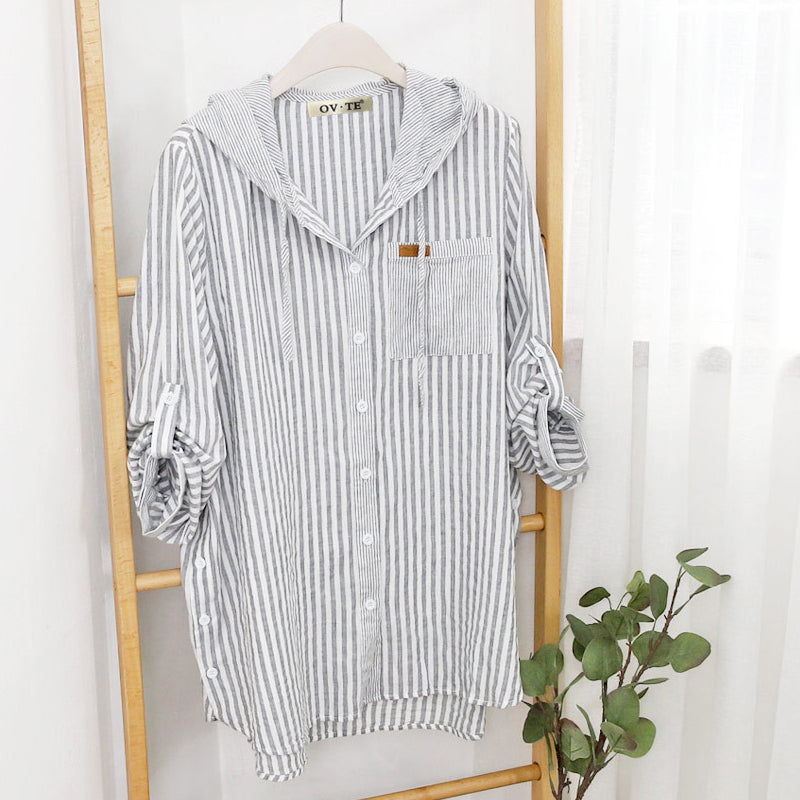 Hooded Fashion Long Sleeve Shirt