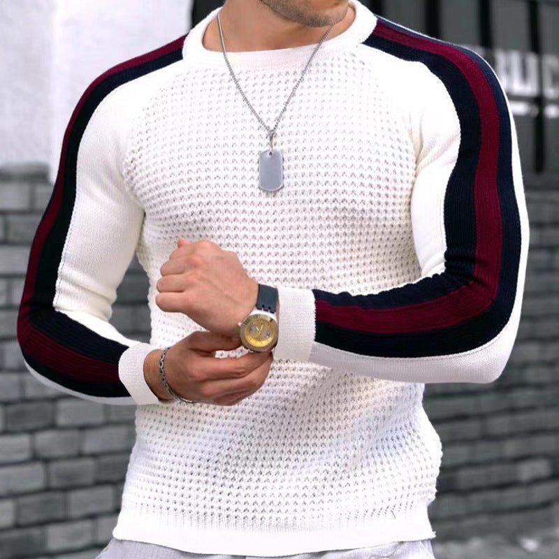 Waffle Contrast Knit Sweater