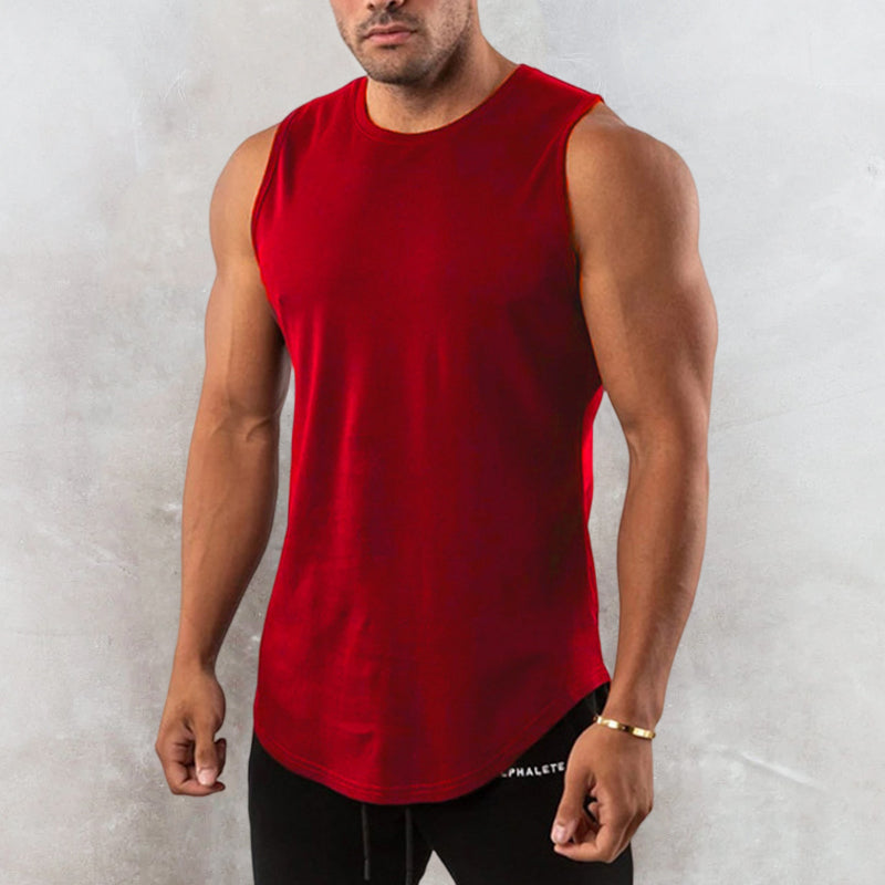 Men's Muscle Plain Crew Neck Sleeveless Vest