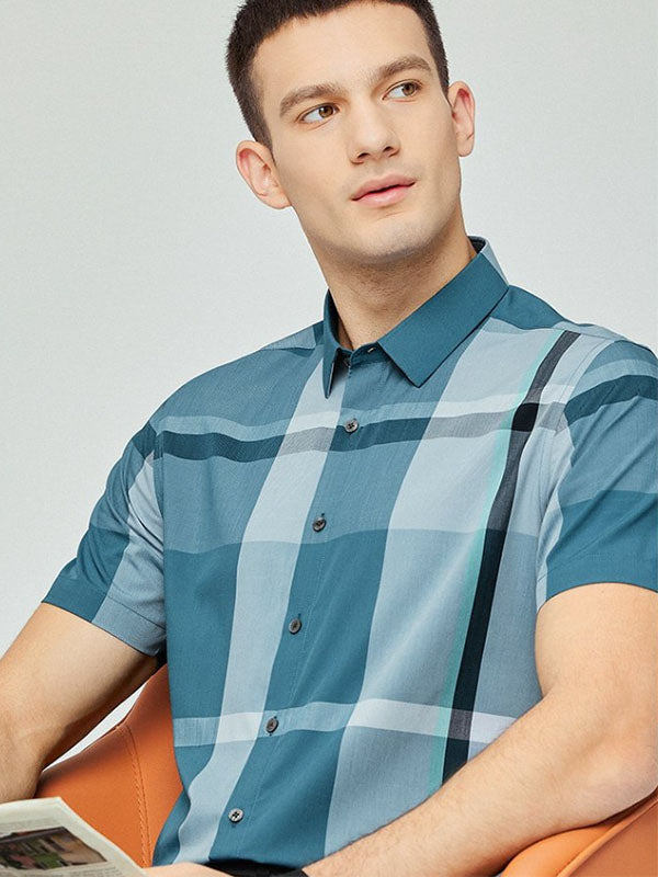 Contrast Check Short Sleeve Shirt