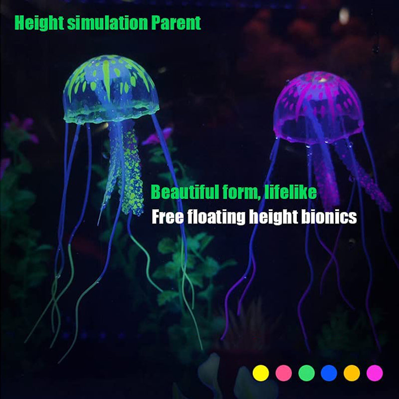 Fish Tank Landscaping Simulation Transparent Fluorescent Jellyfish