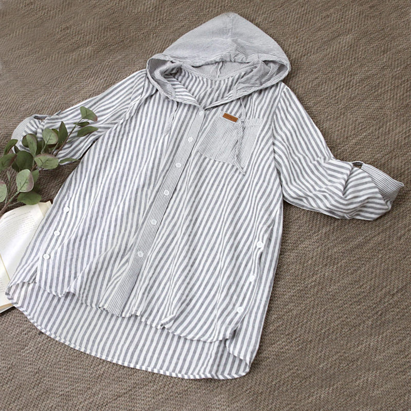 Hooded Fashion Long Sleeve Shirt