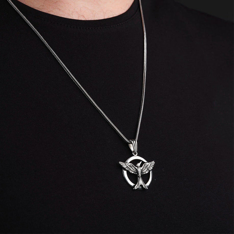 Circle Phoenix Necklace For Men