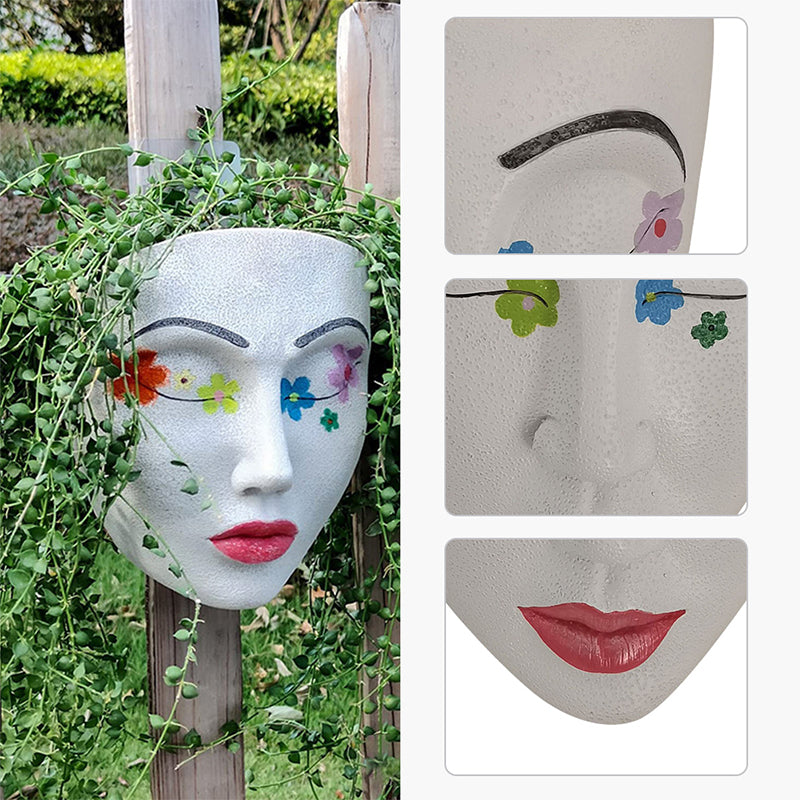 Resin Goddess Human Face Flower Pot