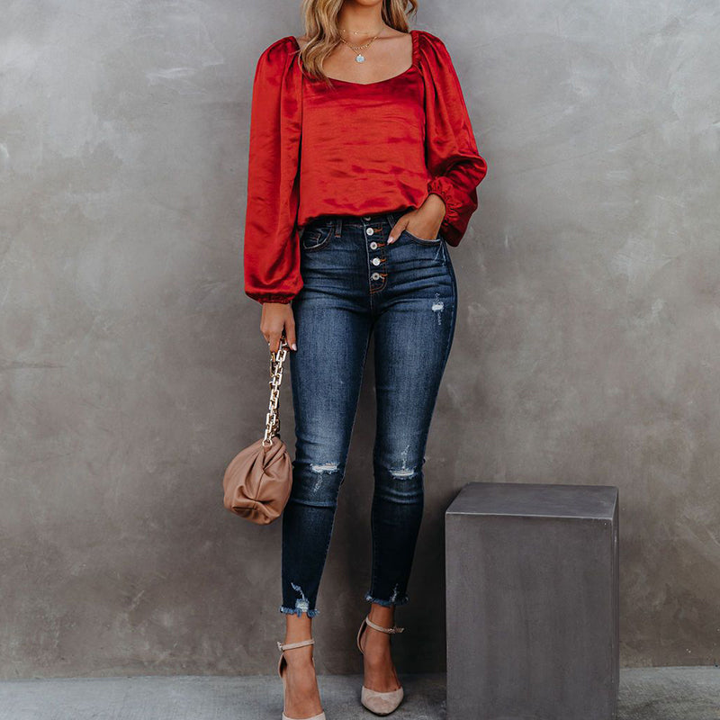 Solid Color Loose Top