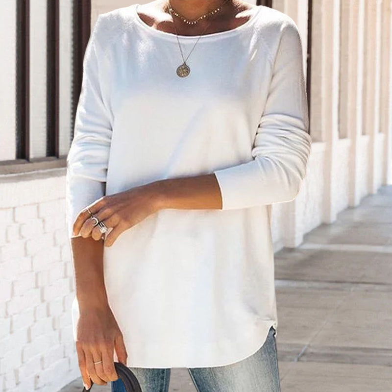 Round Neck Solid Color Casual T-shirt