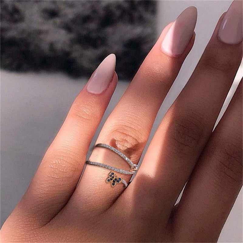 Crystal Butterfly Twist Ring