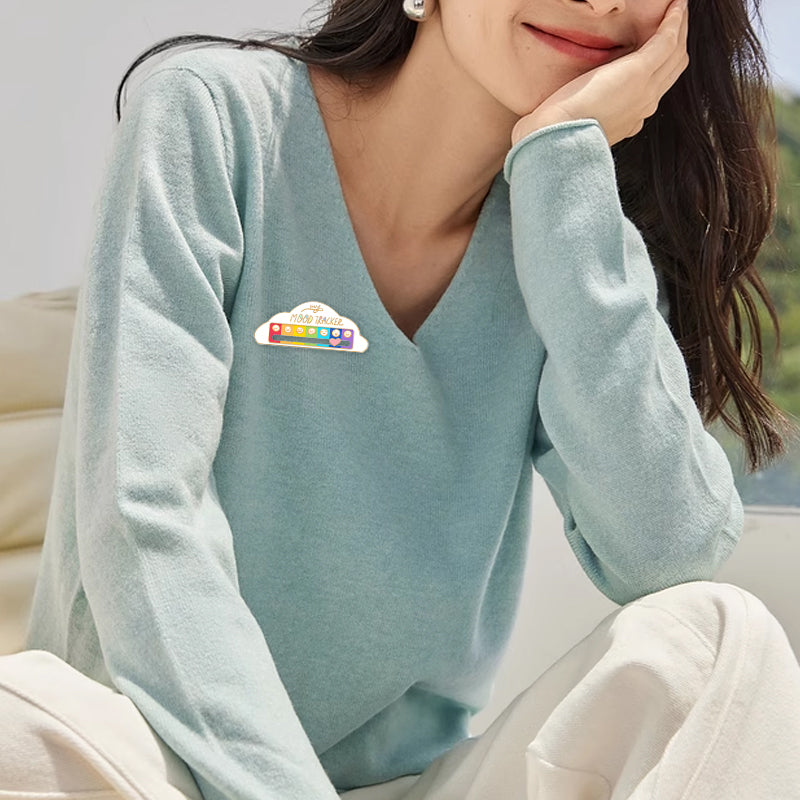 Mood tracker cloud brooch