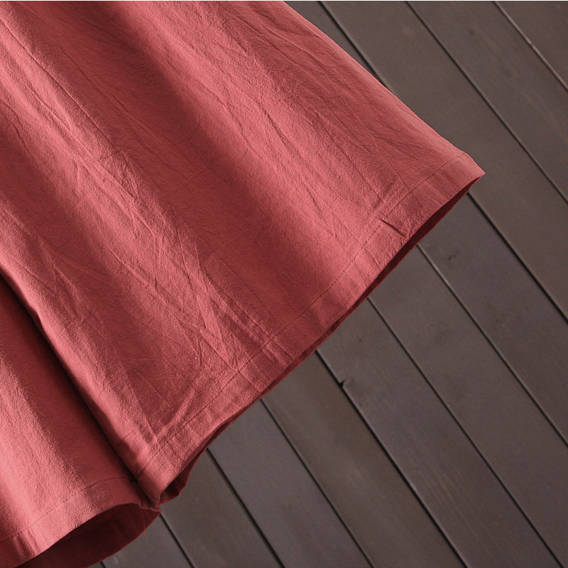 Casual Cotton and Linen Wide-leg Trousers