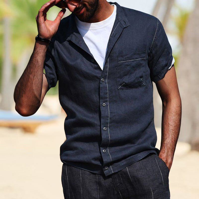 Men's Linen Short Sleeve Shirt