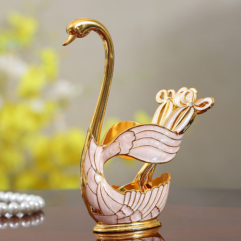 Home Decoration Swan Dessert Spoon/Fork Tableware Set