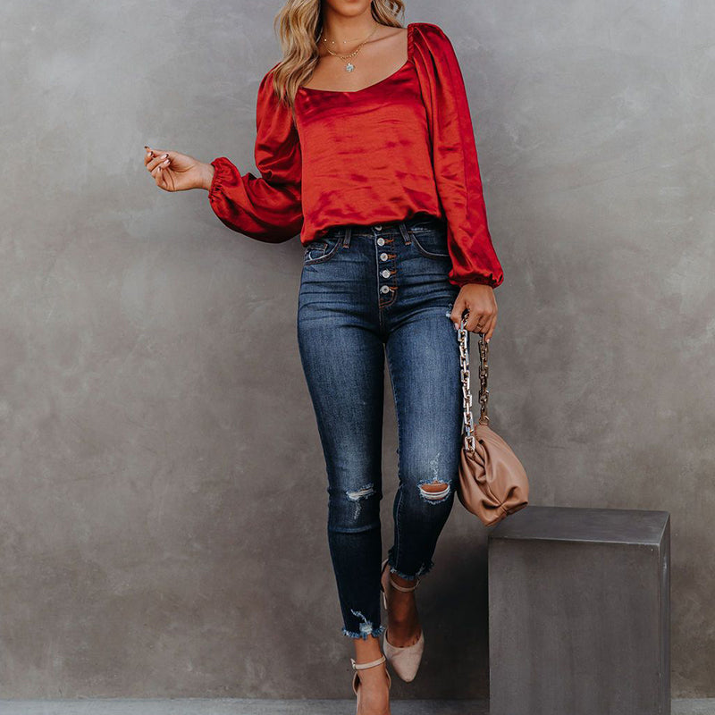 Solid Color Loose Top