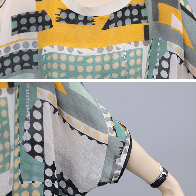 Women Printed Cotton Linen Two-piece Set