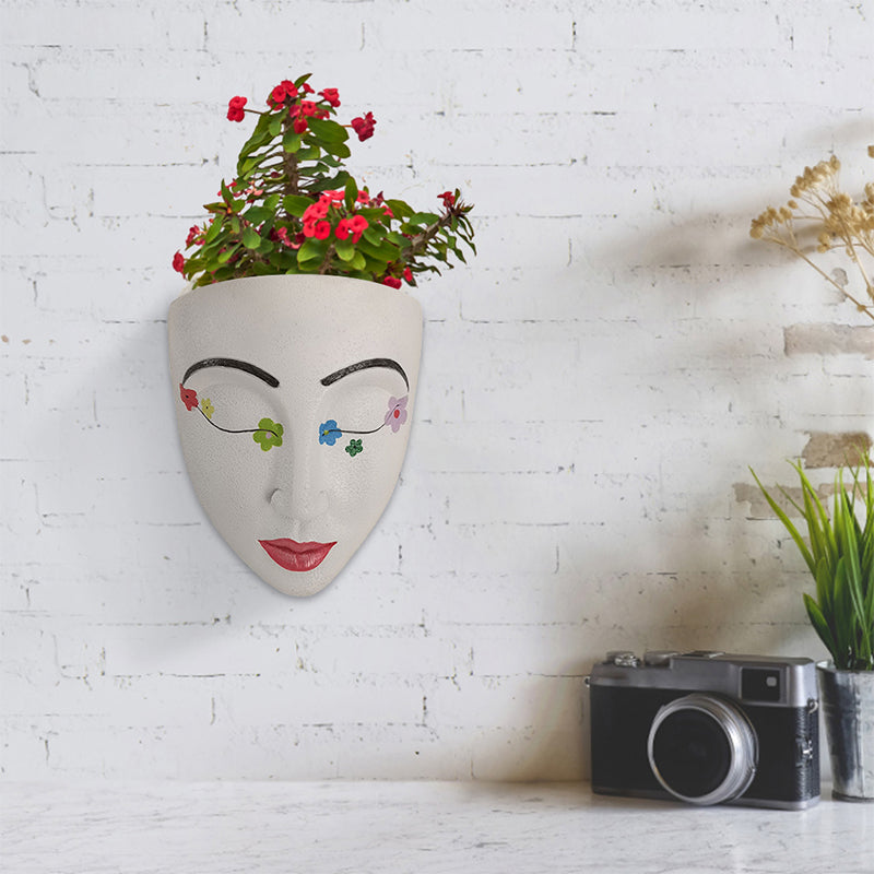 Resin Goddess Human Face Flower Pot