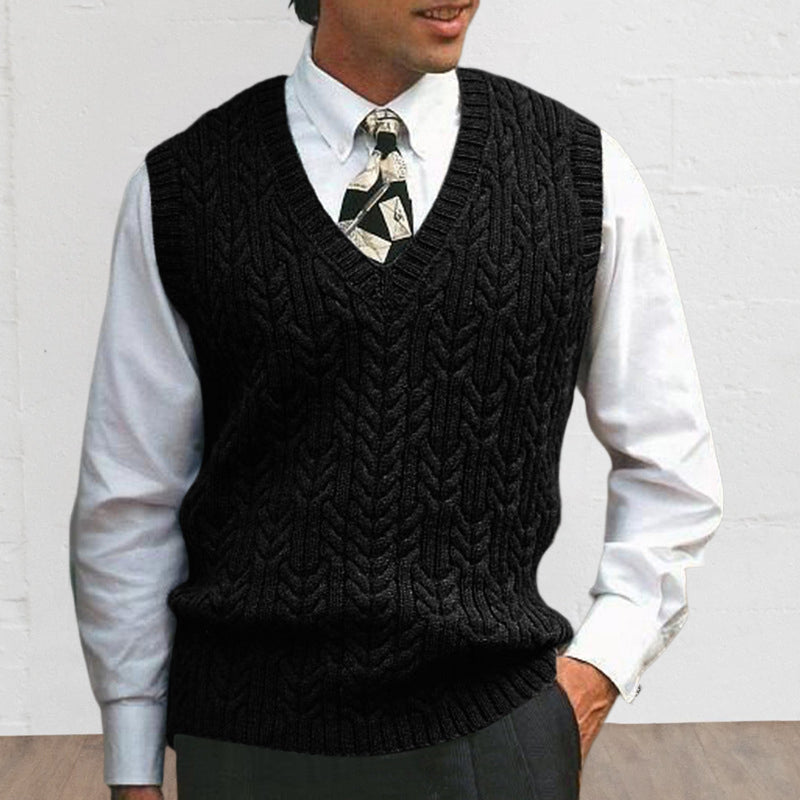 Cable V Neck Sweater