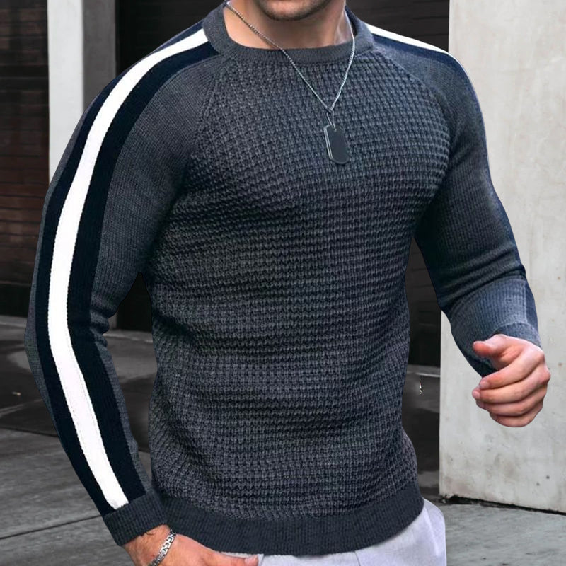 Waffle Contrast Knit Sweater