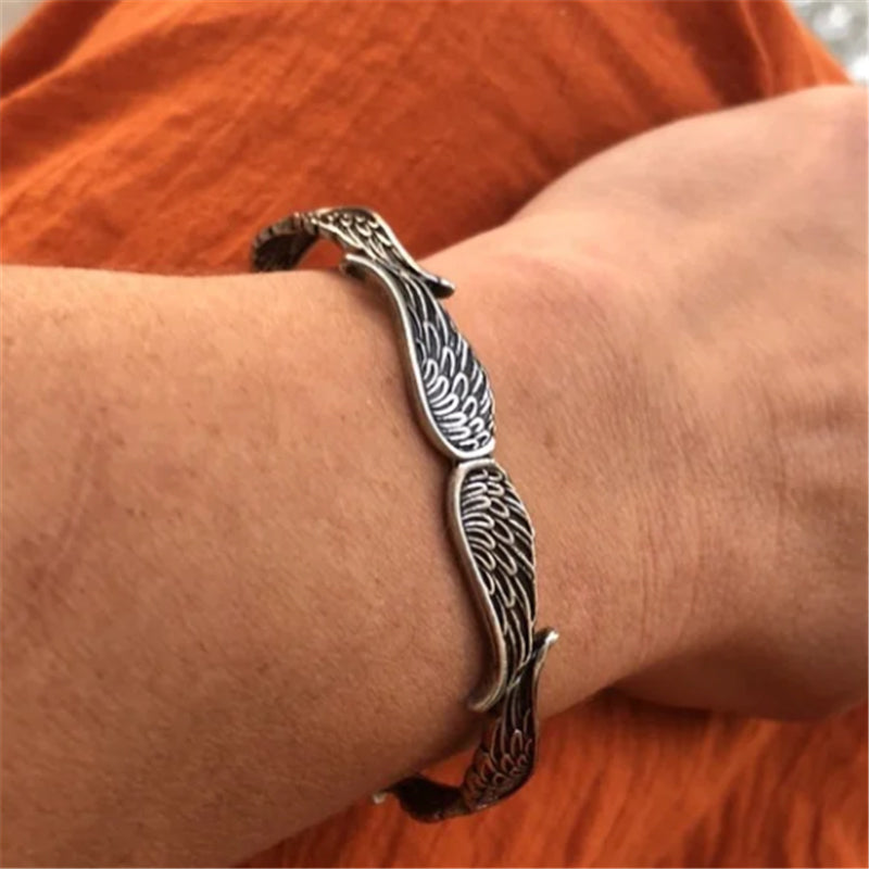 Angel Wings Vintage Style Sterling Bracelet
