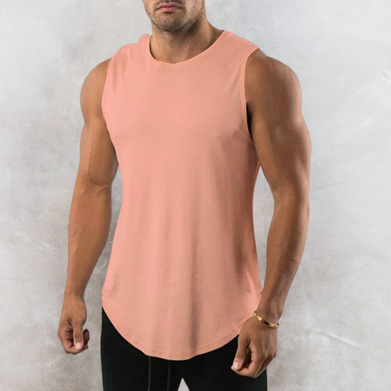 Men's Muscle Plain Crew Neck Sleeveless Vest