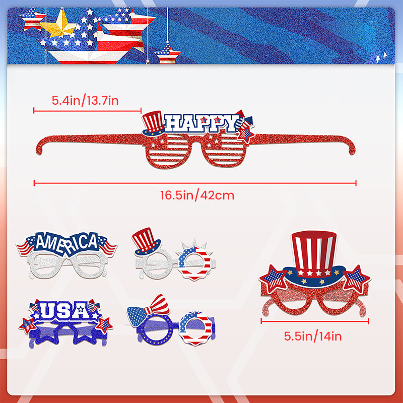 USA Independence Day Glasses Decoration Set, 12 pieces