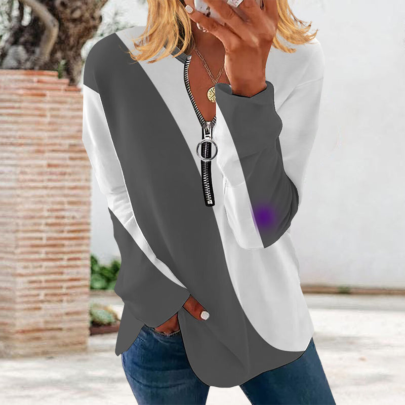 Color-block Long-sleeve T-shirt