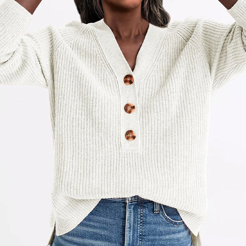 Knit Pullover V-Neck Sweater