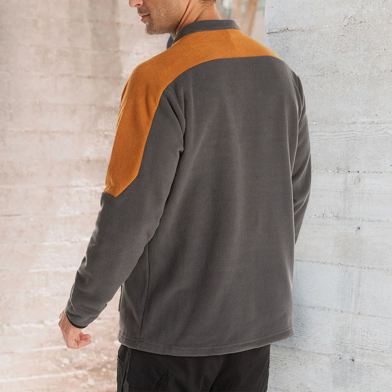 Color-block Reversible Fleece Jacket