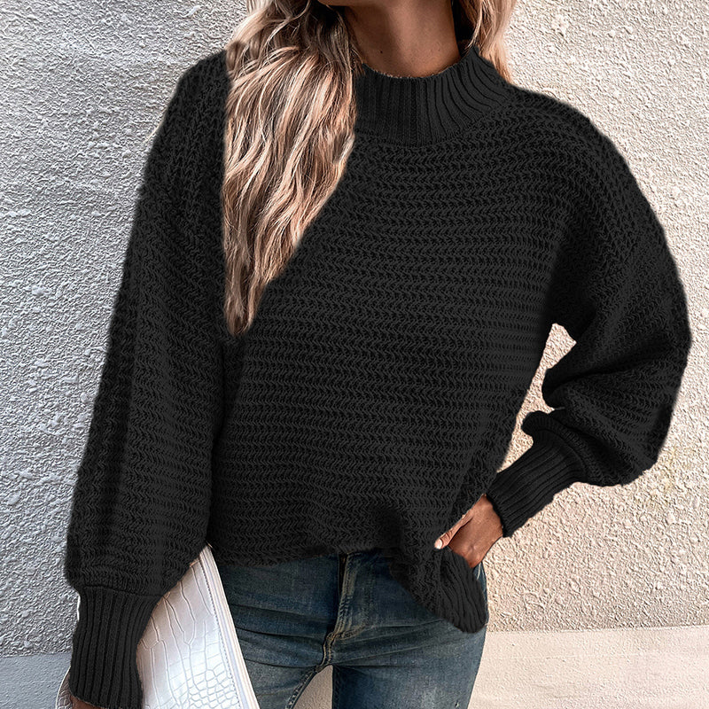 Bloomer Sleeve Split Pullover Sweater