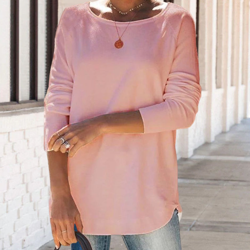 Round Neck Solid Color Casual T-shirt
