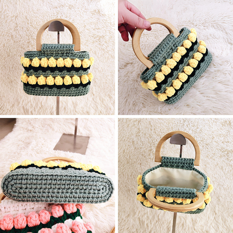 High Quality Woven Crochet Bucket Bag