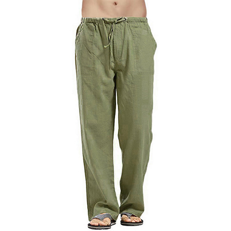 Men's Linen Large Size Pocket Trousers