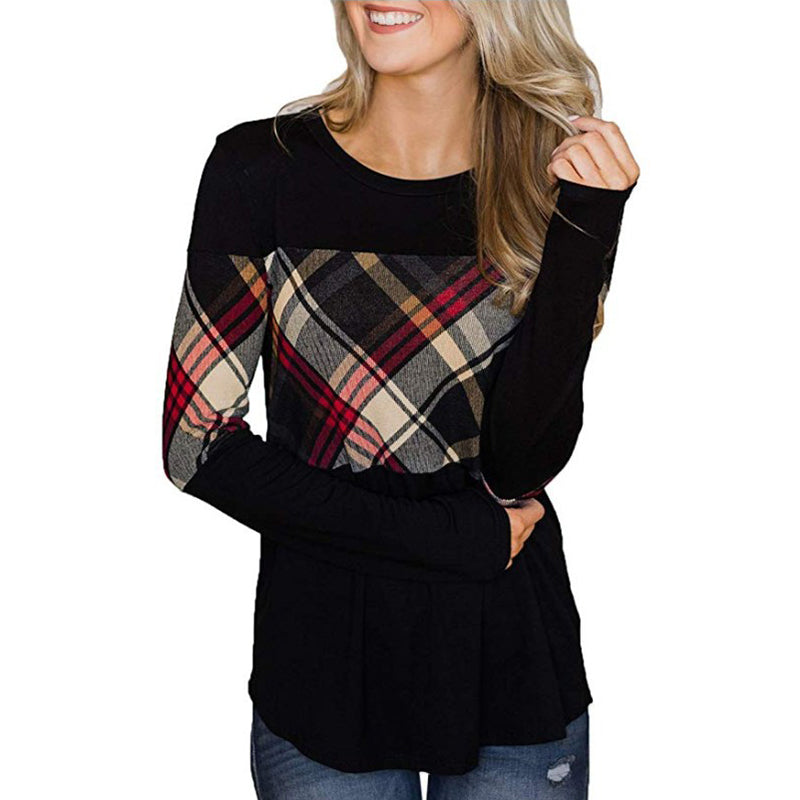 Paneled Color Contrast Long Sleeve T-Shirt