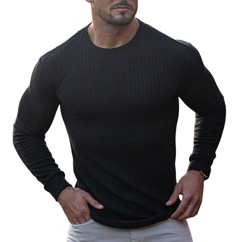 Vertical Crewneck Long Sleeve T-Shirt