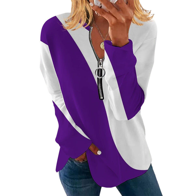 Color-block Long-sleeve T-shirt