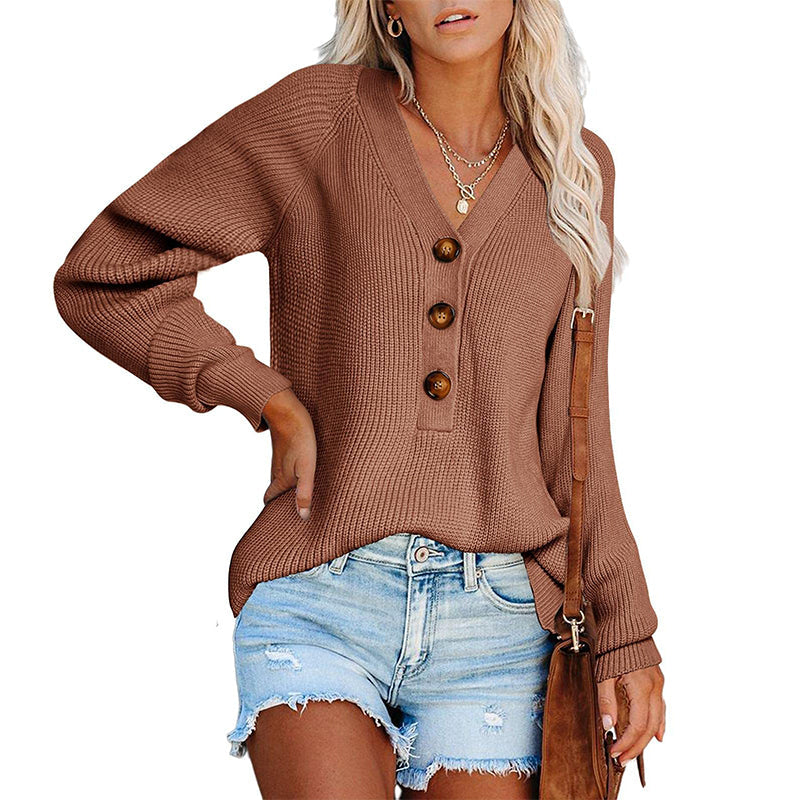 Knit Pullover V-Neck Sweater