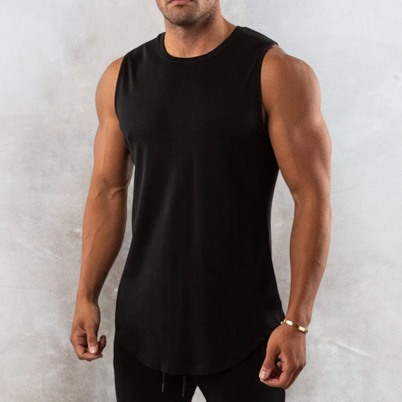 Men's Muscle Plain Crew Neck Sleeveless Vest