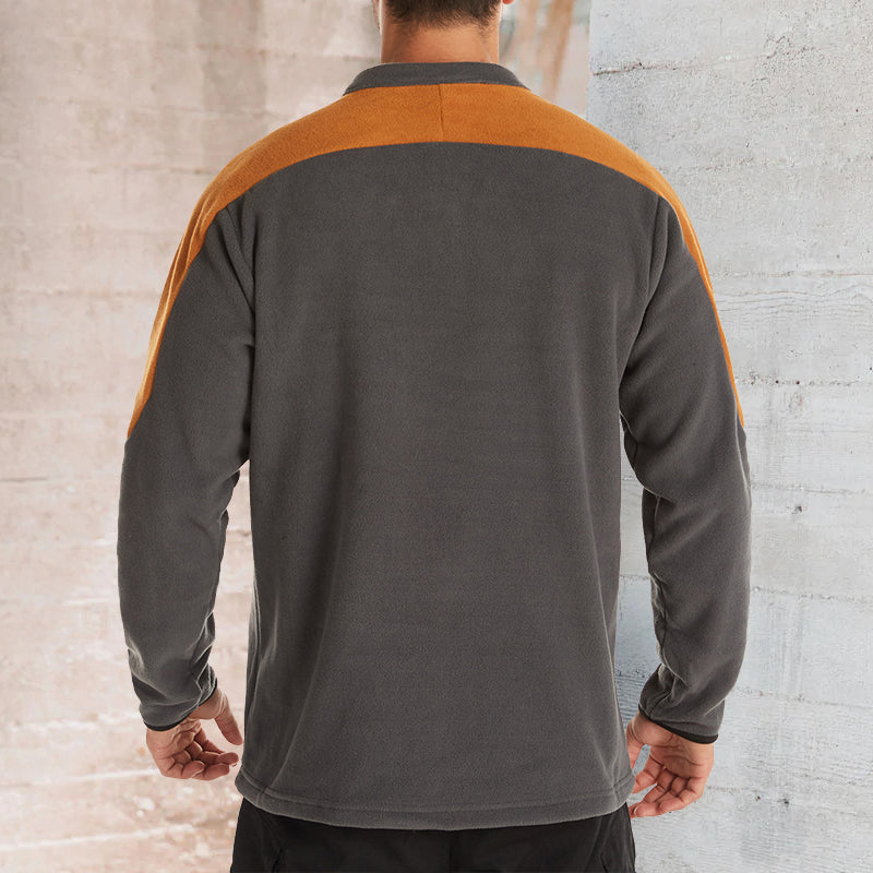 Color-block Reversible Fleece Jacket