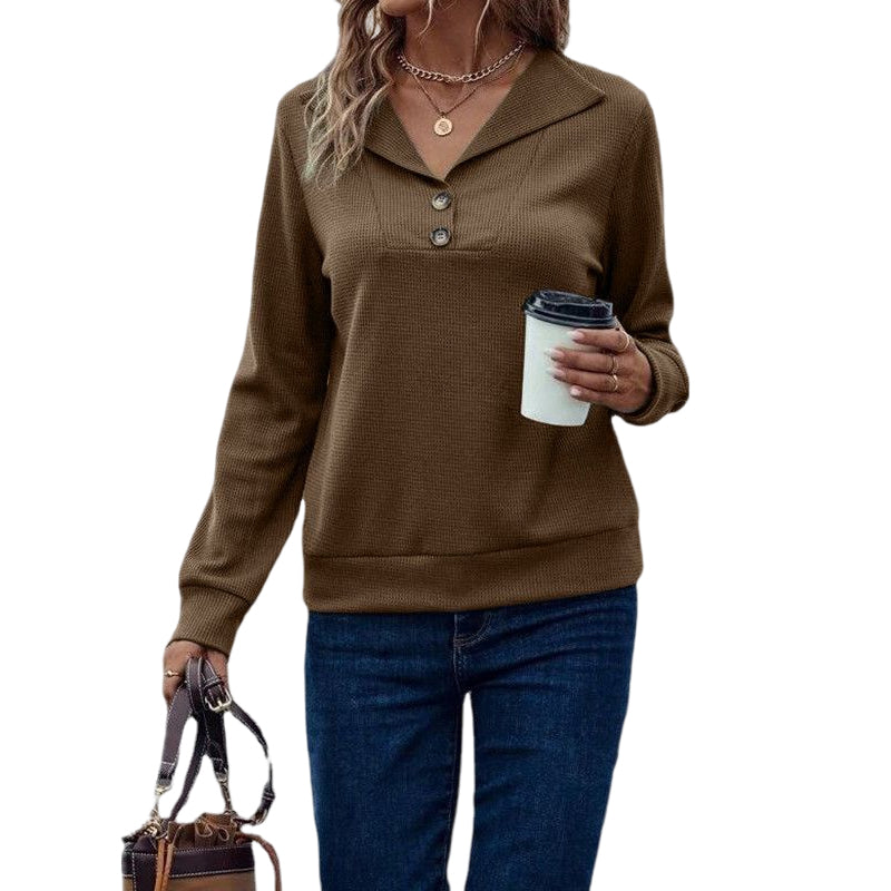 Waffle Collar Sweatshirt