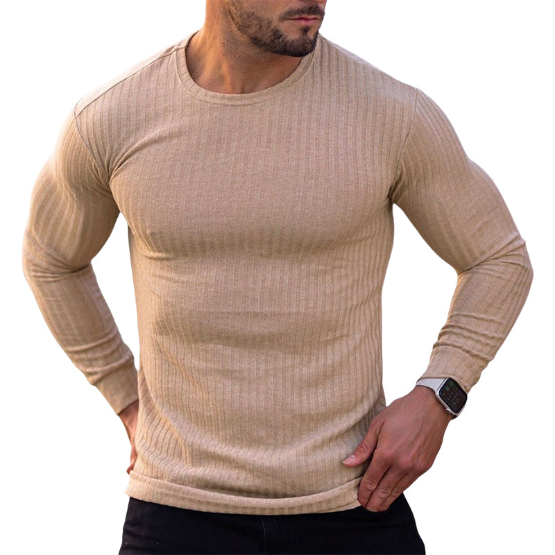 Vertical Crewneck Long Sleeve T-Shirt