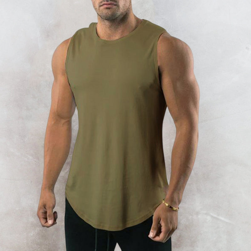 Men's Muscle Plain Crew Neck Sleeveless Vest