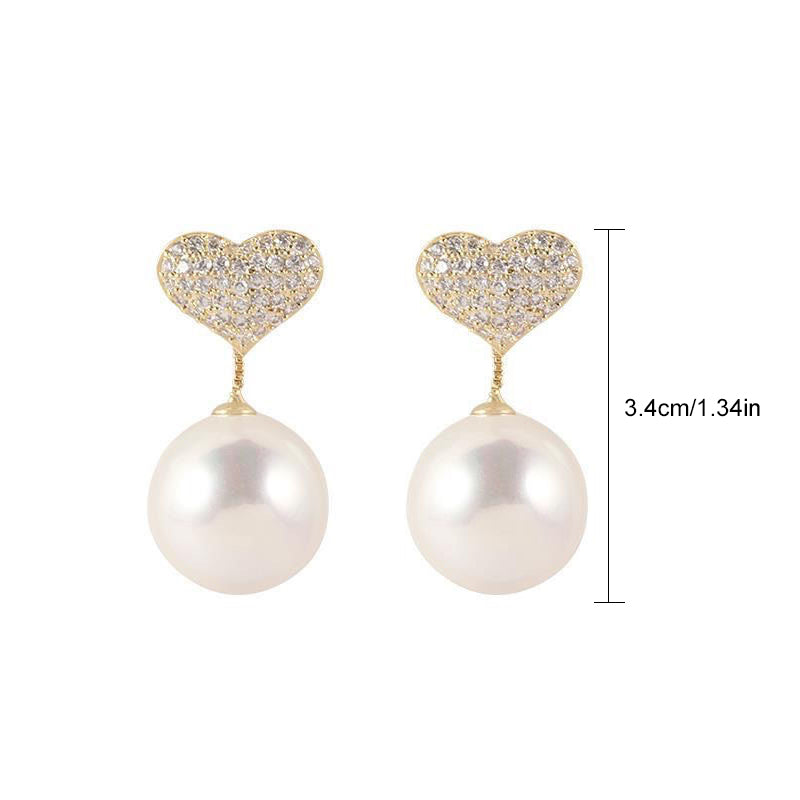 Heart Pearl Earrings